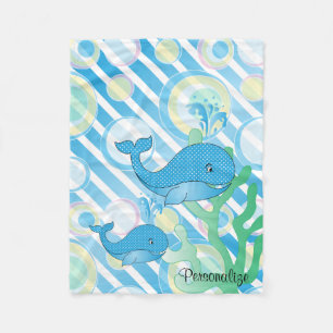 Couverture Polaire Baleine bleue de bébé