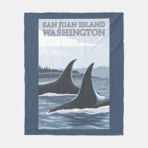 Couverture Polaire Baleines #1 - île de San Juan, Washington d'orque