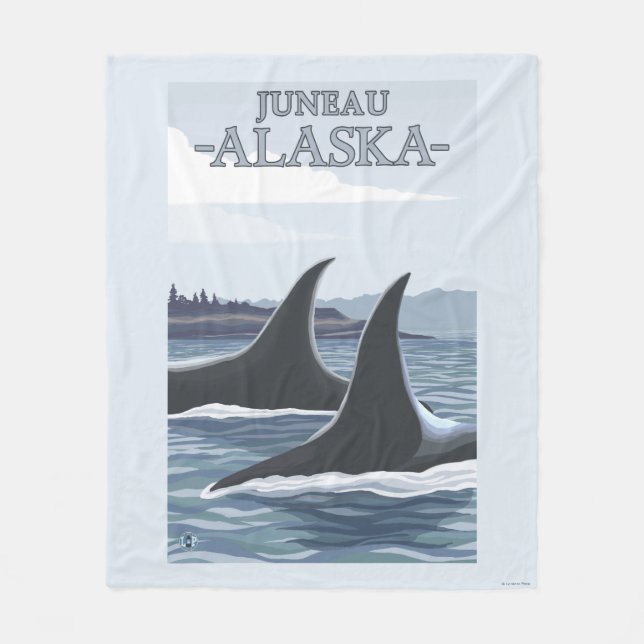 Couverture Polaire Baleines #1 - Juneau, Alaska d'orque (Devant)