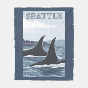 Couverture Polaire Baleines #1 - Seattle, Washington d'orque