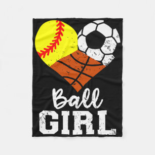 Couverture Polaire Ball Girl Funny Softball Soccer Basketball Girl Pr