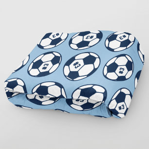Couverture Polaire Balle de foot bleu clair motif numéro Navy
