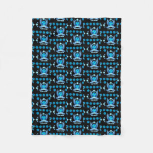 Couverture Polaire Balle de Football Bleu Néon Cadeaux Personnalisé