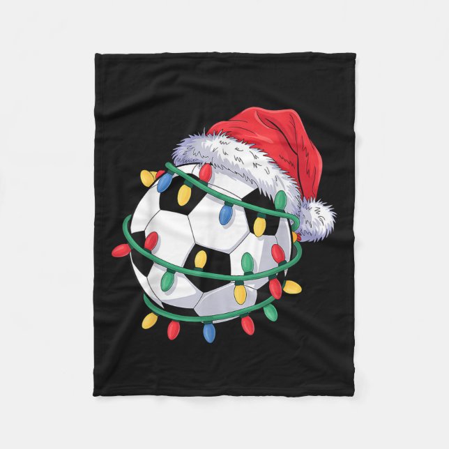 Couverture Polaire Balle de football Santa Hat Hommes Femmes Soccer d (Devant)
