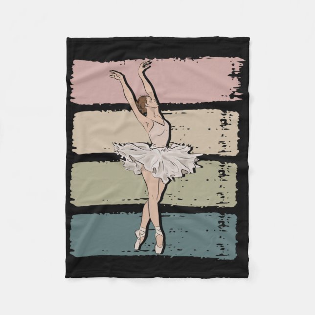 Couverture Polaire Ballerina Ballet Danse Ballet Danse Balle Rétro Ba (Devant)