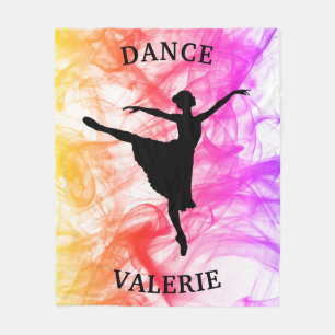 Couverture Polaire Ballerina Dance Pastel Aquarelle Fleece Blanche