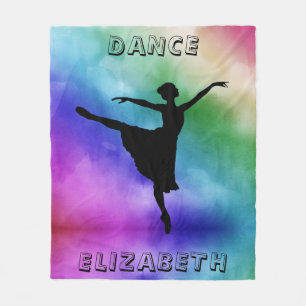 Couverture Polaire Ballerina Dance Pastel Aquarelle Fleece Blanche