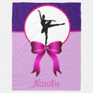Couverture Polaire Ballerina Dancer Parties scintillant et Bow Fleece