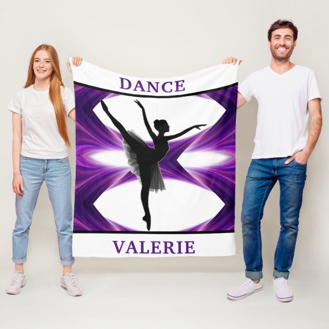 Couverture Polaire Ballerina Danse Abstraite violet / Blanc / Noir (En situation)