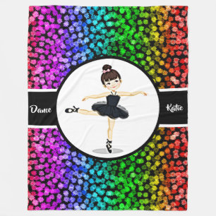 Couverture Polaire Ballerina Girls Fleurs colorées Danse Ballet