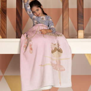 Couverture Polaire Ballerina Jolie fille rose moderne