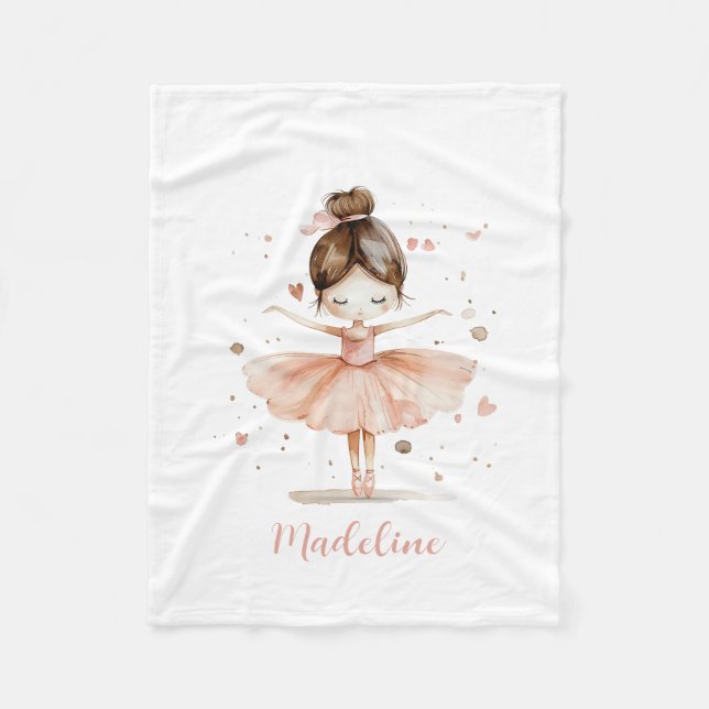 Couverture Polaire Ballerina Nom personnalisé Fille (Devant)