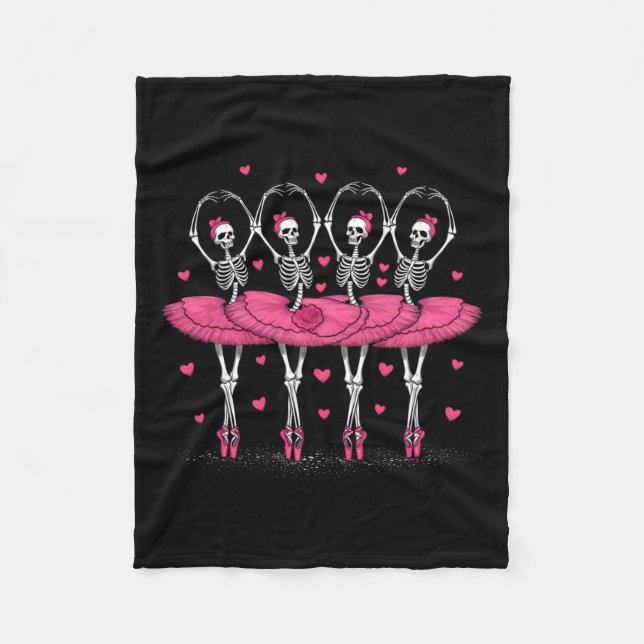 Couverture Polaire Ballerina Skeleton Dance Funny Halloween Ballet (Devant)