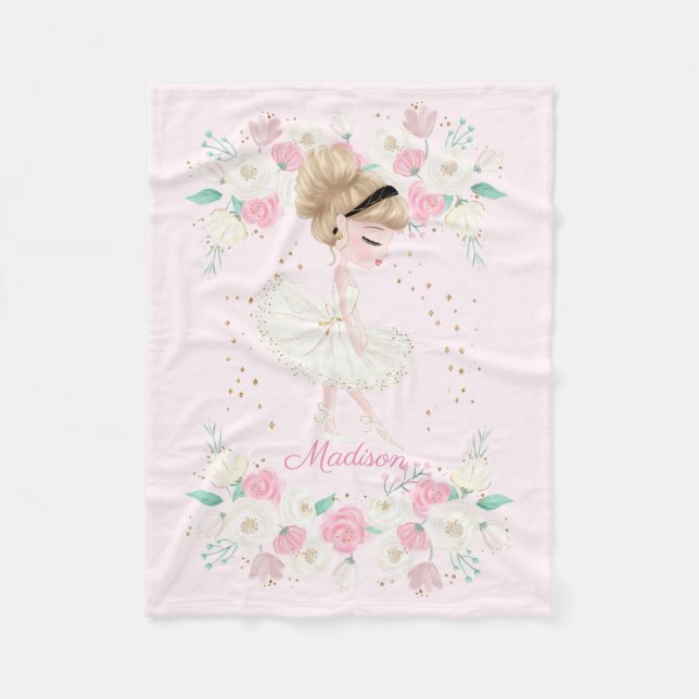 Couverture Polaire Ballerina sucrée personnalisée (Devant)