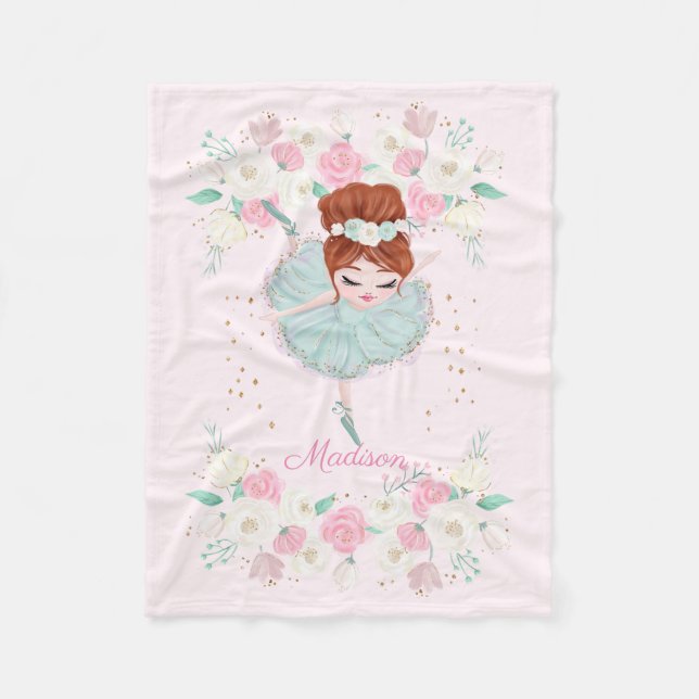 Couverture Polaire Ballerina sucrée personnalisée (Devant)