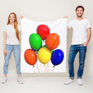 Couverture Polaire Ballons colorés Joie et Amusement d'Anniversaire F