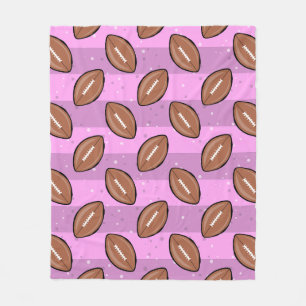 Couverture Polaire Ballons de football américain - Motif sur rose