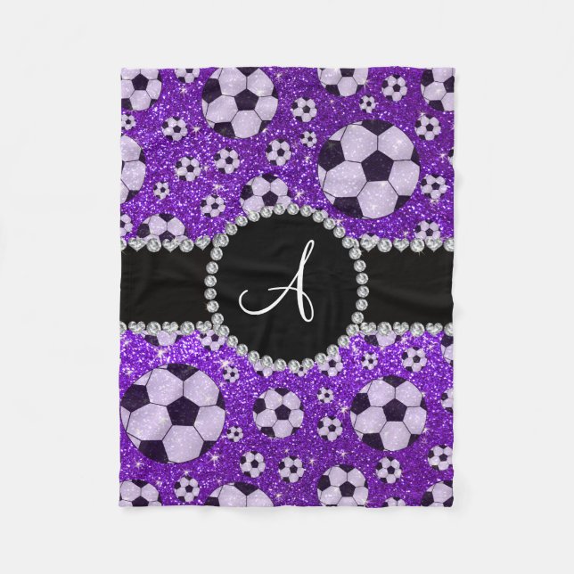 Couverture Polaire Ballons de football de pourpre d'indigo de parties (Devant)