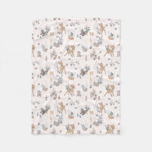 Couverture Polaire Bambi Woodland Friends Custom Initiale