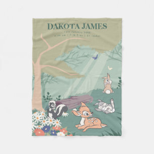 Couverture Polaire Bambi Woodland Scène de naissance personnalisée Ét