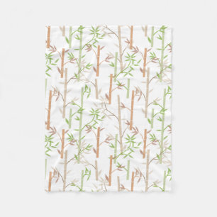 Couverture Polaire Bambou Foliage Oriental Feuilles de verdure