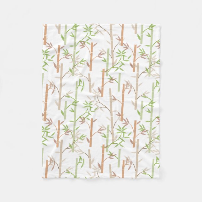 Couverture Polaire Bambou Foliage Oriental Feuilles de verdure (Devant)