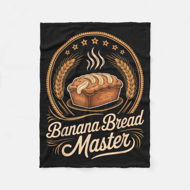 Couverture Polaire Banana Bread Master Baker Chef Humor Fall Baking L (Devant)