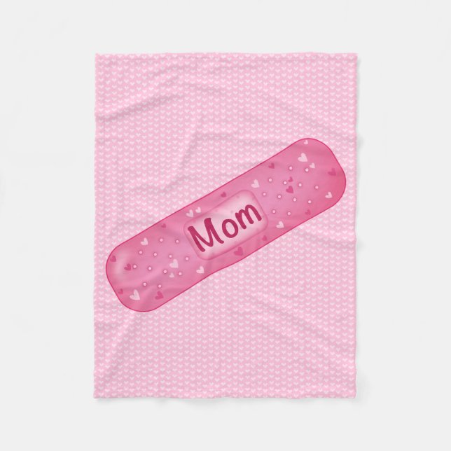 Couverture Polaire  band-aid mom soft pink  (Devant)
