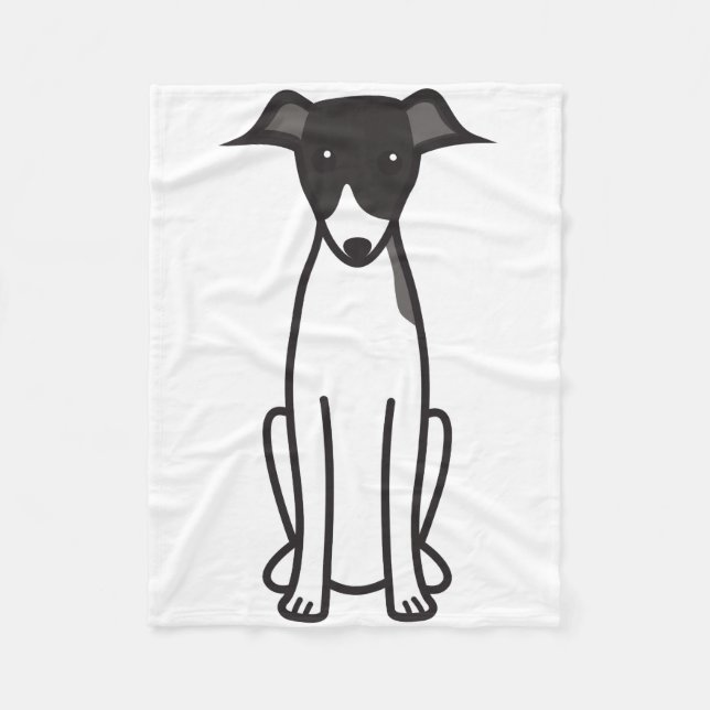 Couverture Polaire Bande dessinée de chien de lévrier italien (Devant)