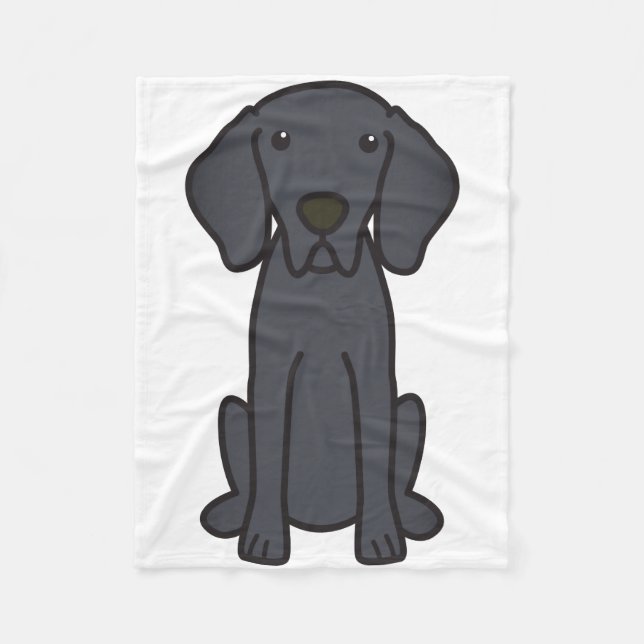 Couverture Polaire Bande dessinée de chien de Weimaraner (Devant)