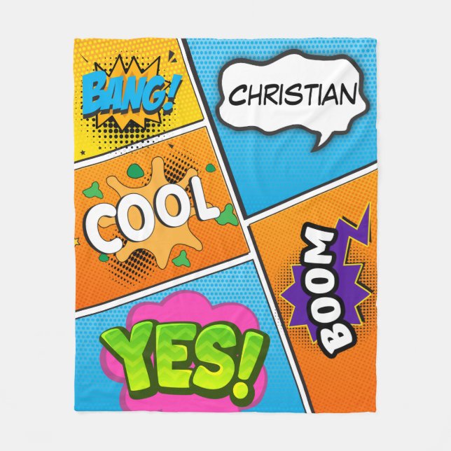 Couverture Polaire Bande dessinée Pop Art Bang personnalisé (Devant)