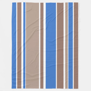 Couverture Polaire Bandes Brown et bleues