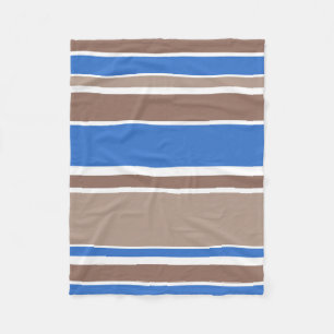 Couverture Polaire Bandes Brown et bleues