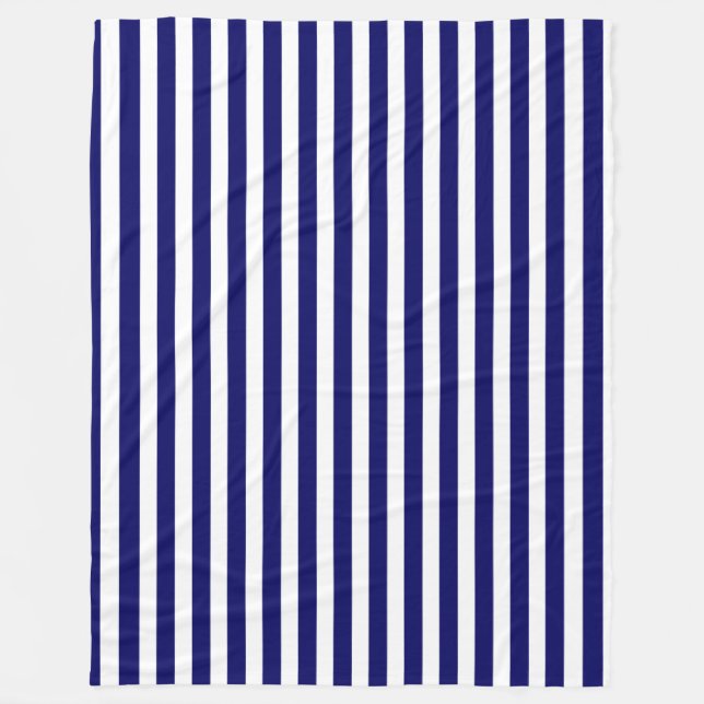 Couverture Polaire Bandes de bonbons bleu et blanc marine (Devant)