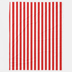 Couverture Polaire Bandes de bonbons rouges et blancs