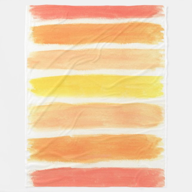 Couverture Polaire Bandes de faucille à crème orange (Devant)