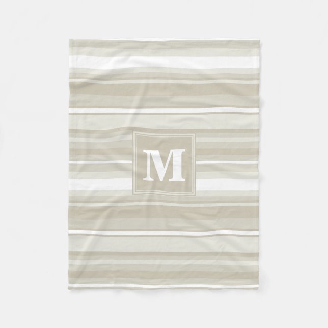 Couverture Polaire Bandes de grès monogramme (Devant)