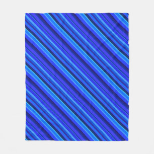 Couverture Polaire Bandes diagonales bleues