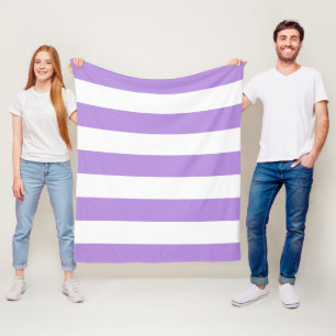 Couverture Polaire Bandes pourpres, Blancs, Motif rayé