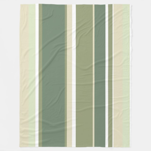 Couverture Polaire Bandes vert olive (Devant)