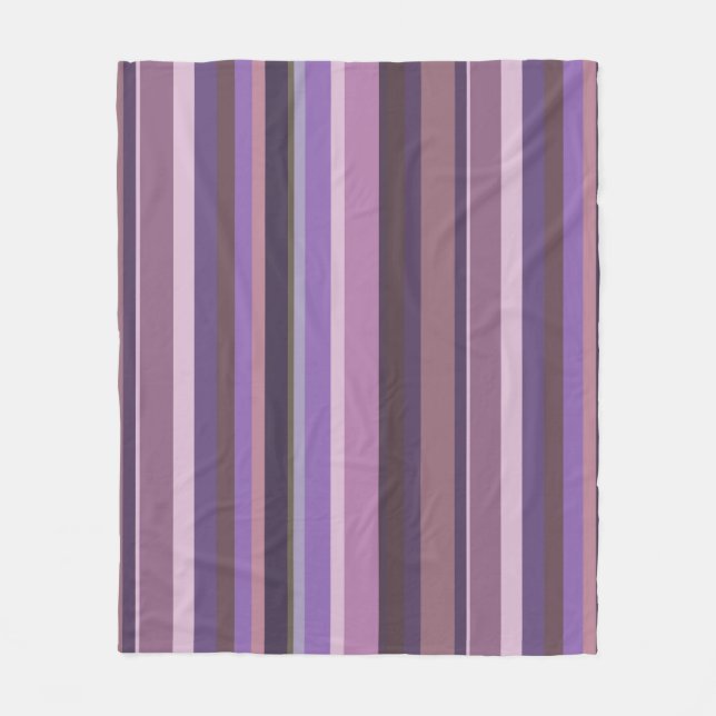Couverture Polaire Bandes verticales mauves (Devant)