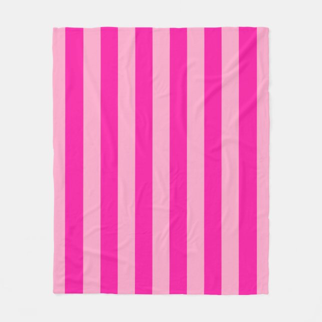 Couverture Polaire Bandes verticales rose chaud (Devant)