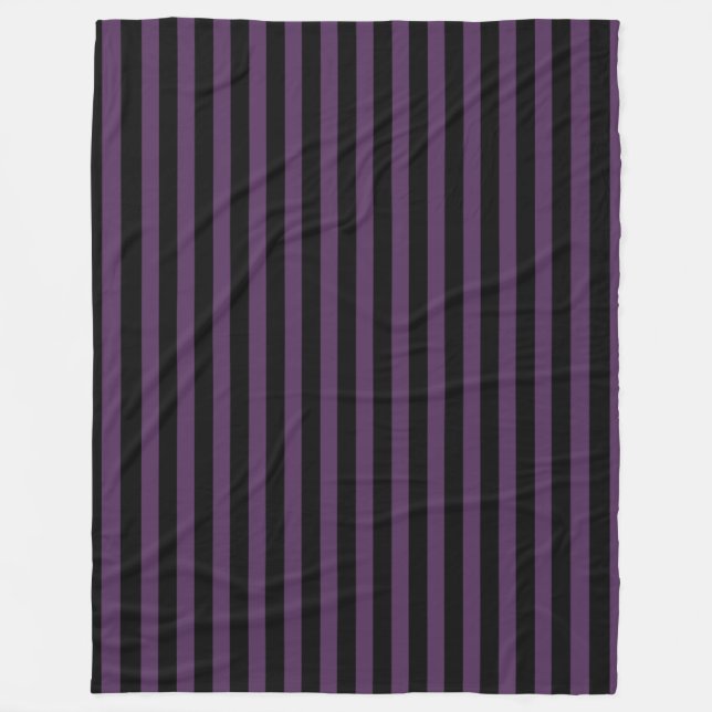 Couverture Polaire Bandes violettes foncées et noires (Devant)