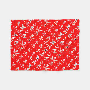 COUVERTURE POLAIRE BANNIÈRES DE PIRATE ROUGE SKULL, OBJETS TRAVERSÉS,