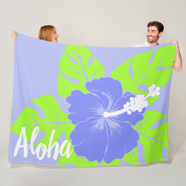 Couverture Polaire Banzai Beach Hibiscus hawaïen Aloha floral - Peri (En situation)