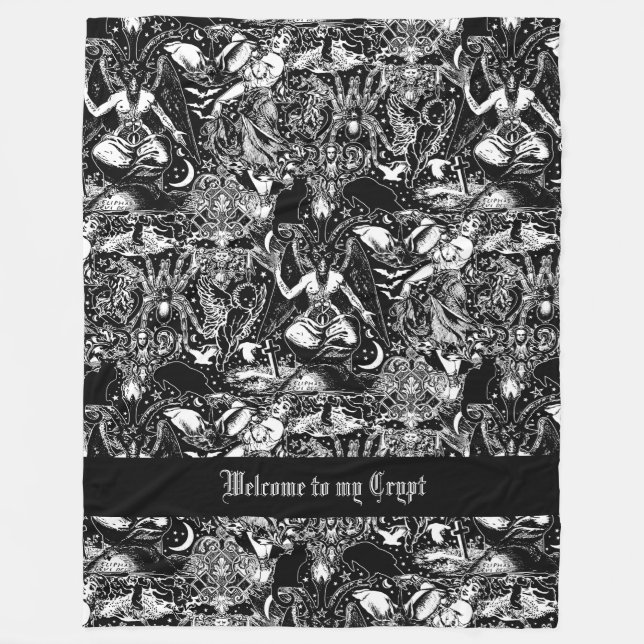Couverture Polaire Baphomet gothique Arts sombres Alternative (Devant)