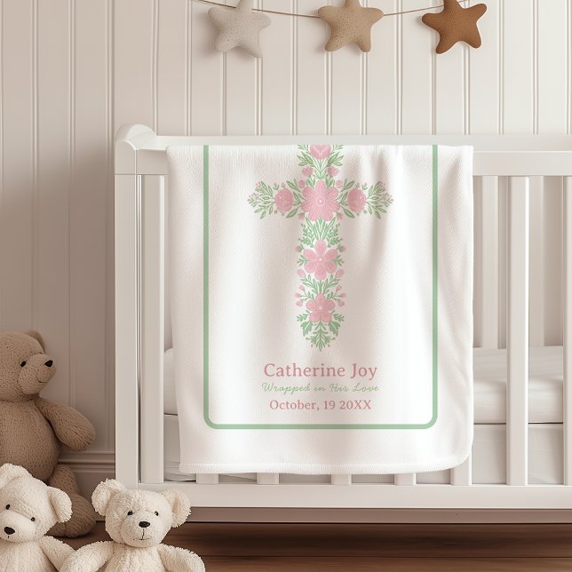 Couverture Polaire Baptism Custom Name Fleece Blanket Godparents Gift (Créateur téléchargé)