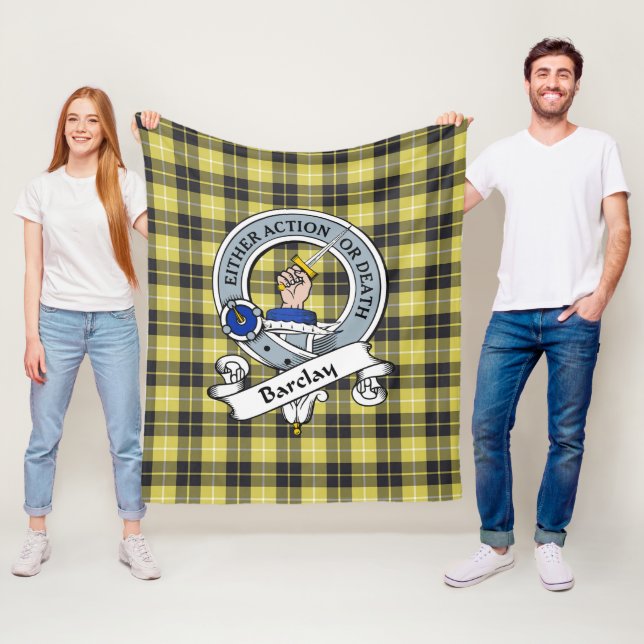 Couverture Polaire Barclay Clan Badge Tartan Plaid (En situation)