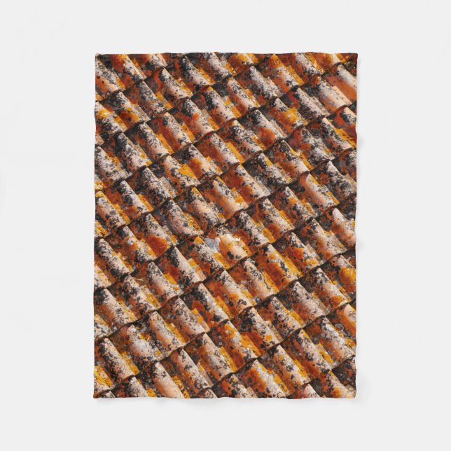 Couverture Polaire Bardeaux de toit orange et noir (Devant)