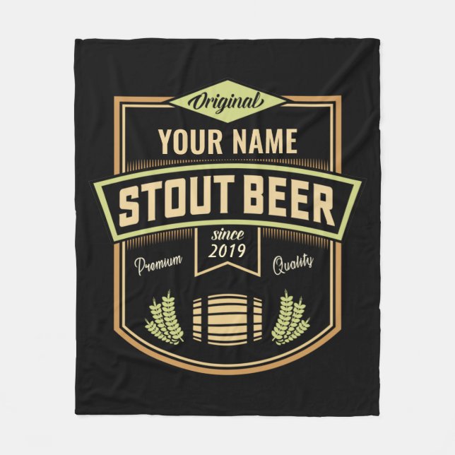 Couverture Polaire Barre Étiquette de brassage de bière foncée Stout  (Devant)
